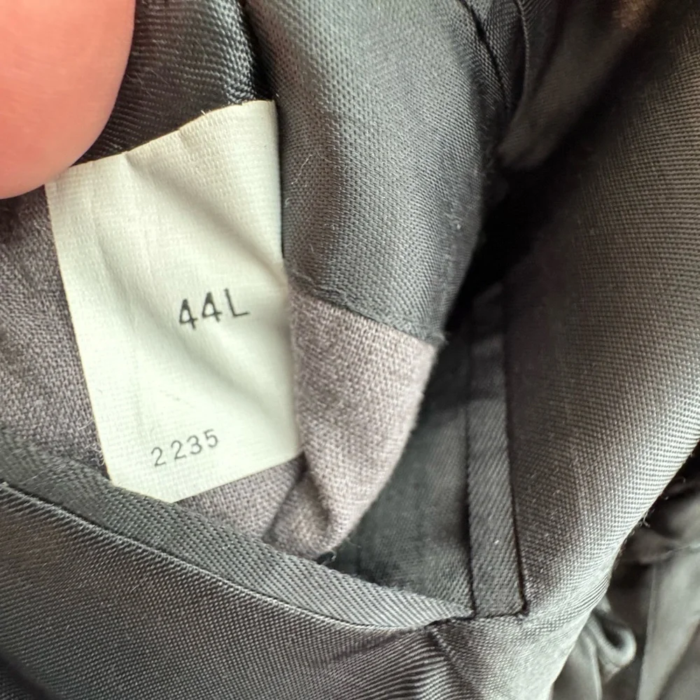 Oscar de la Renta Navy Wool Blazer 44L Classic 2 Button Luxury, Tall